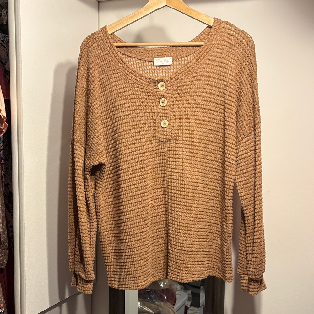 Pink Lily Tan Top